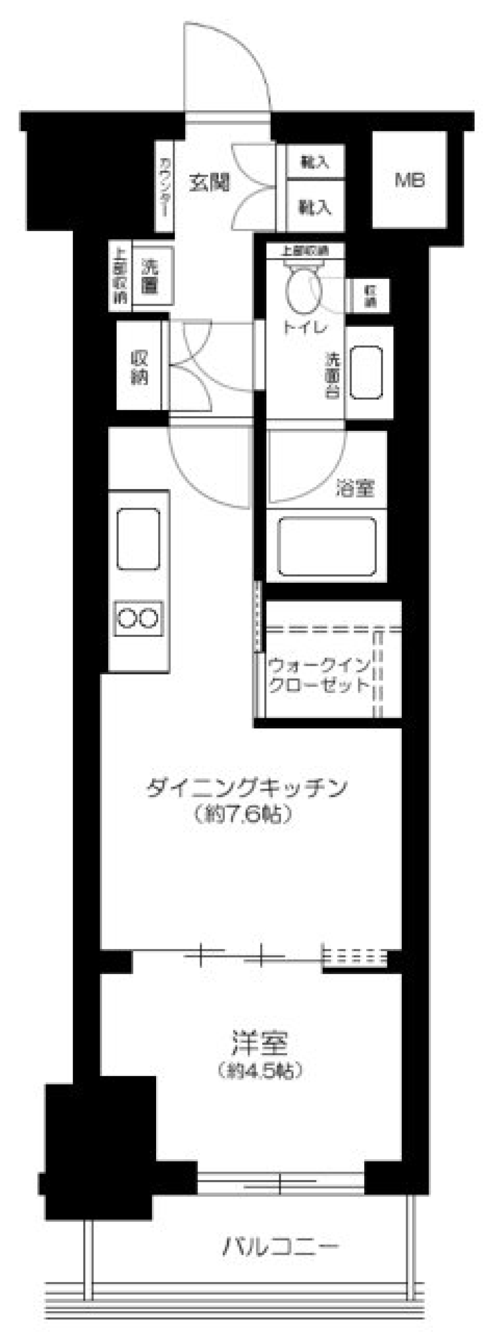 ザ・パークワンズ渋谷本町　1303号室［ペット可］の間取り図