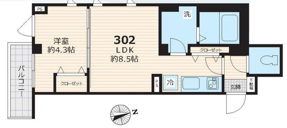 ブラン目黒本町　302号室の間取り図