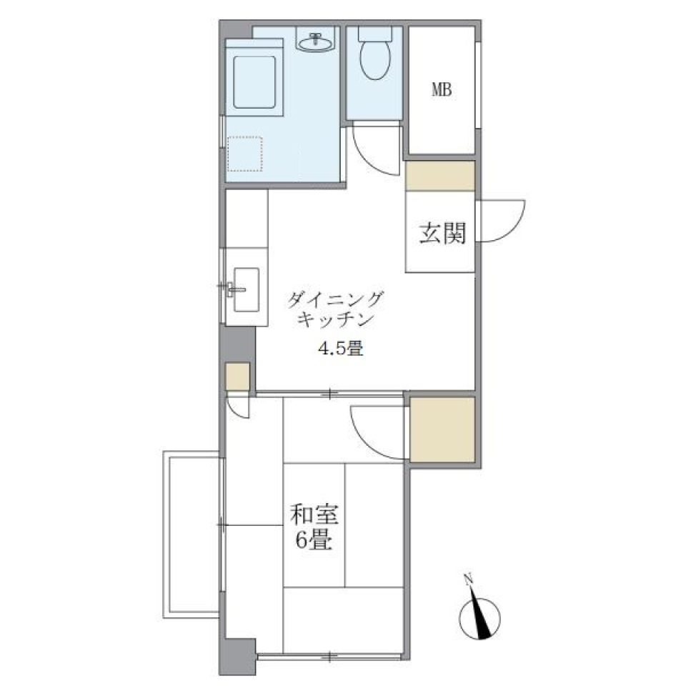 レトロって、なんだか落ち着く　202号室の間取り図