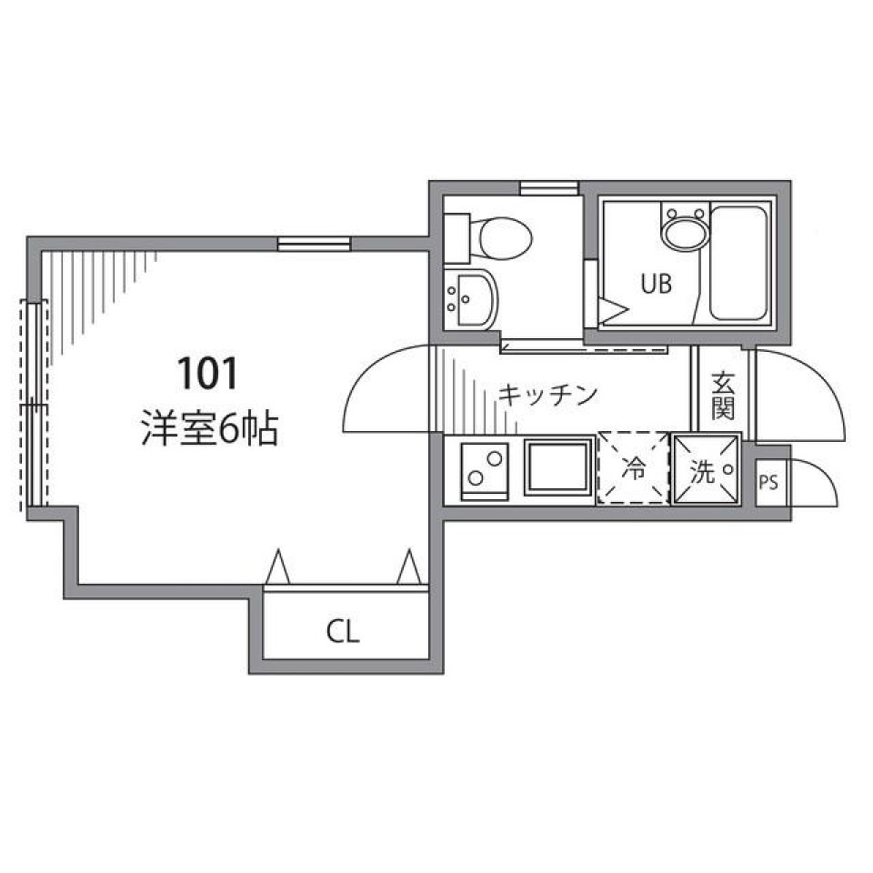 ステラコート松原 101号室の間取り図