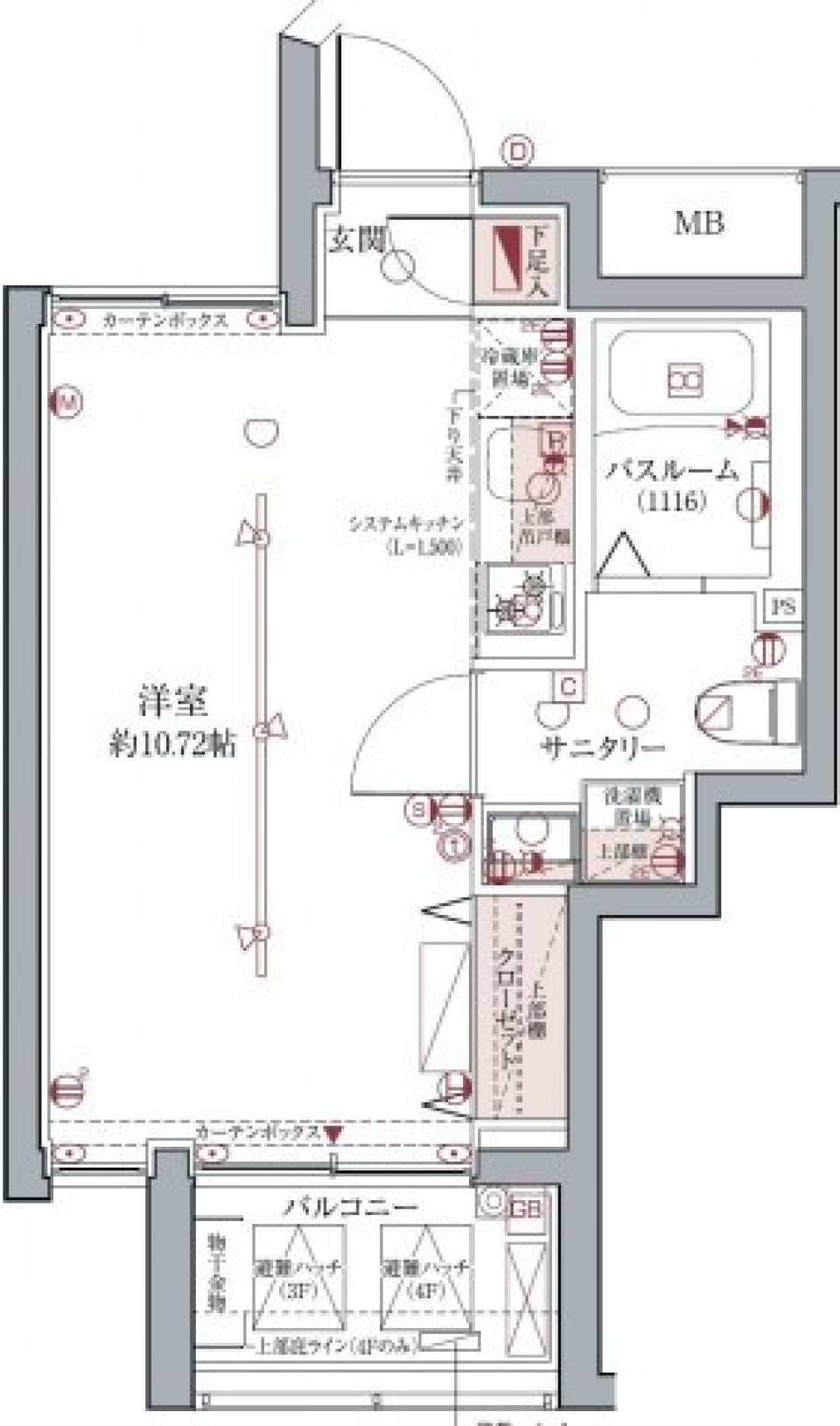 ラグディア高輪　310号室［ペット可］の間取り図