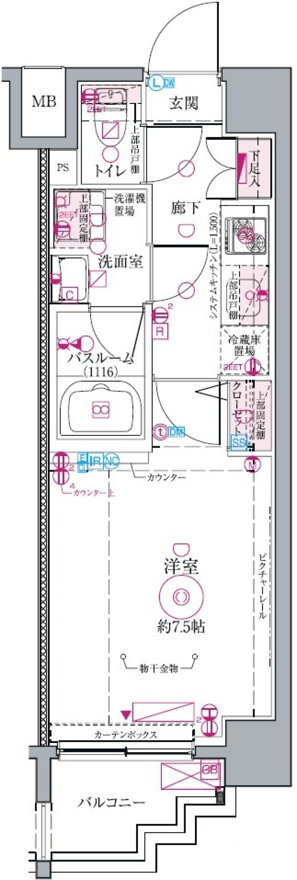 クレヴィスタ代田橋　507号室［ペット可］の間取り図