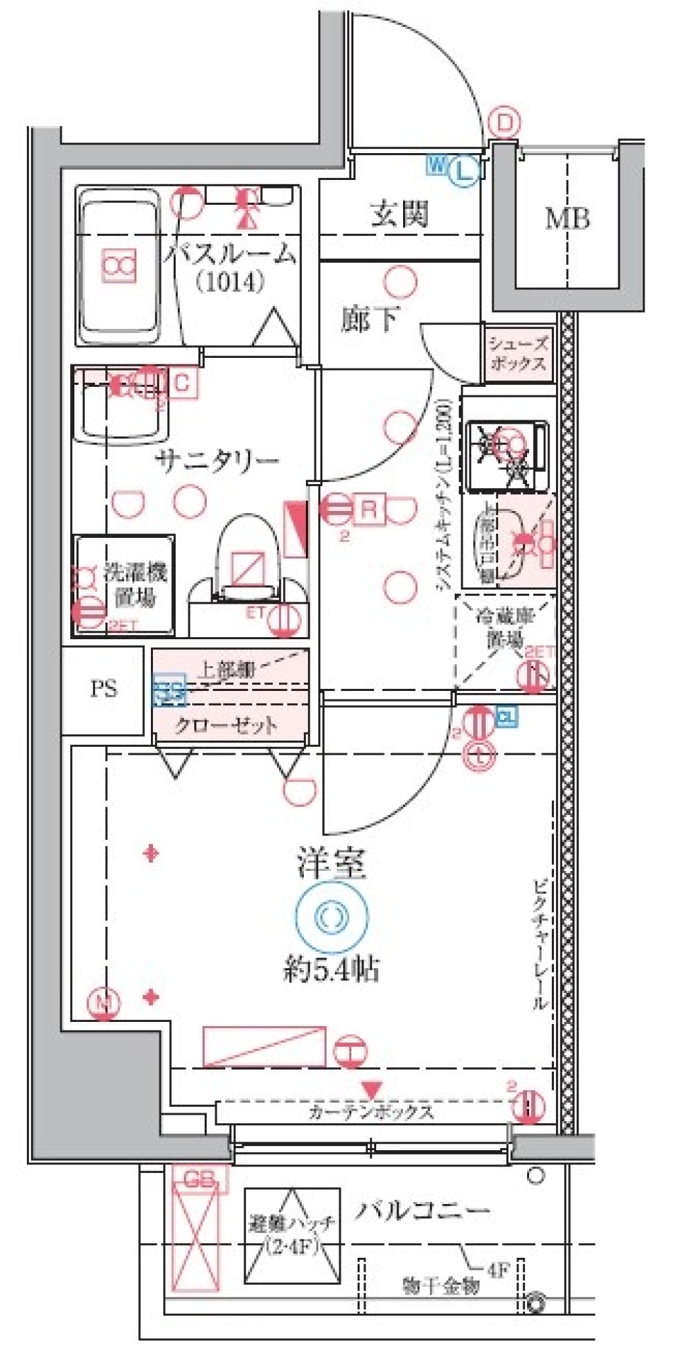 クレヴィスタ大井町　407号室［ペット可］の間取り図