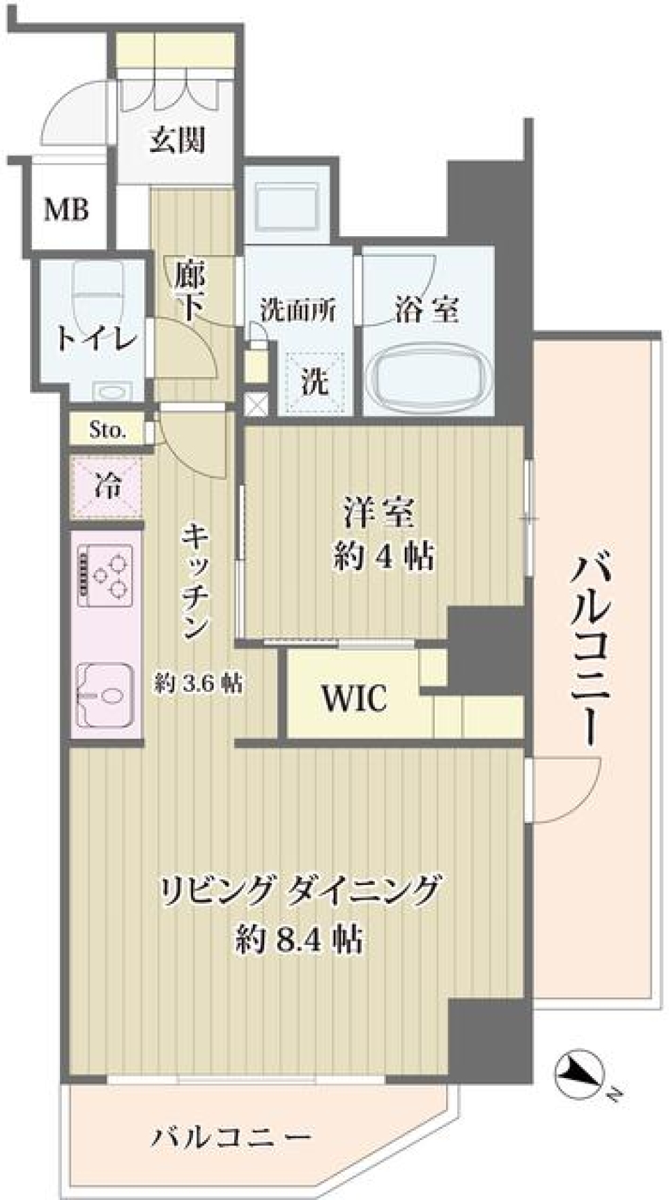 ＩＢＩＳ市ヶ谷　102号室［ペット可］の間取り図