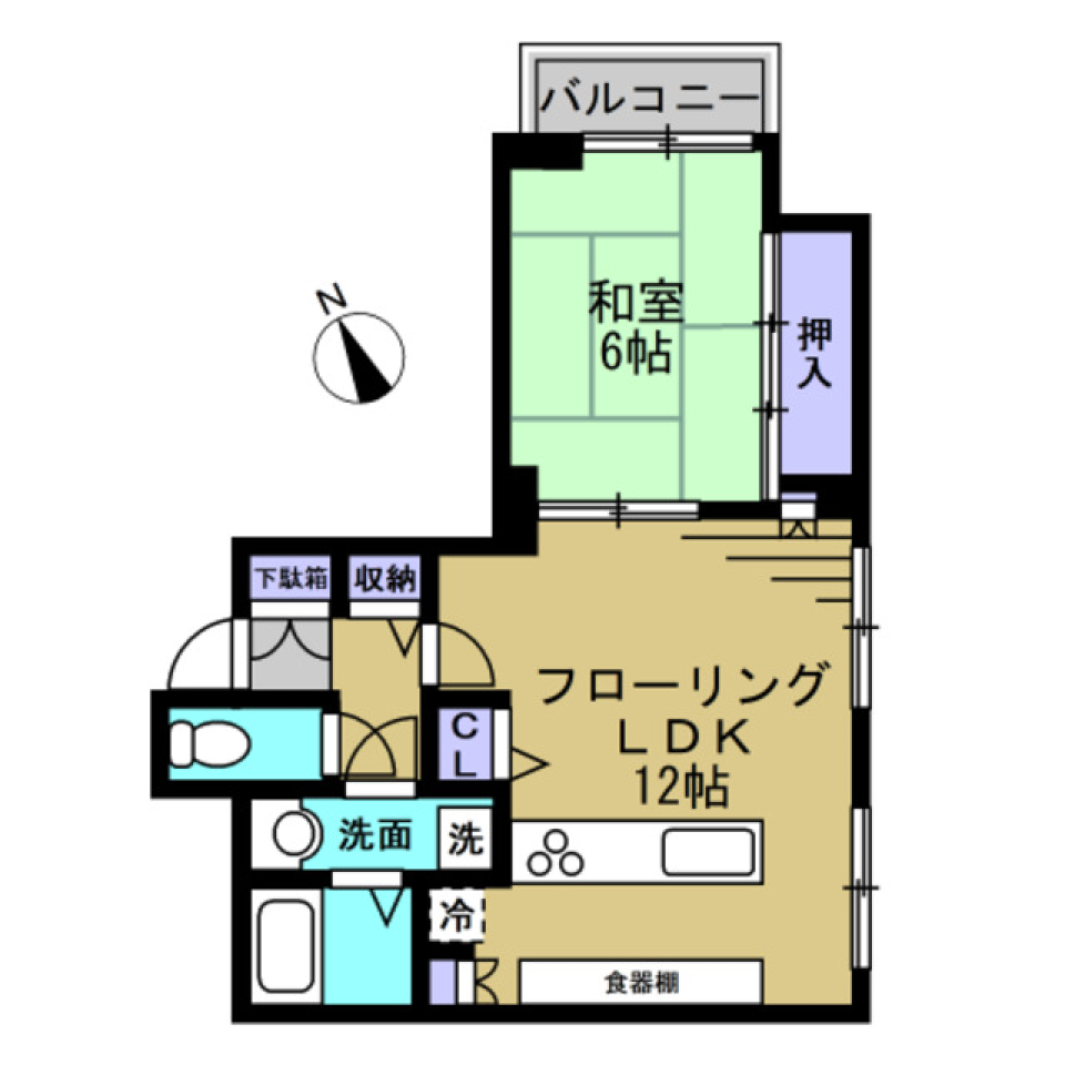 東池袋ハイツ壱番館　403号室の間取り図