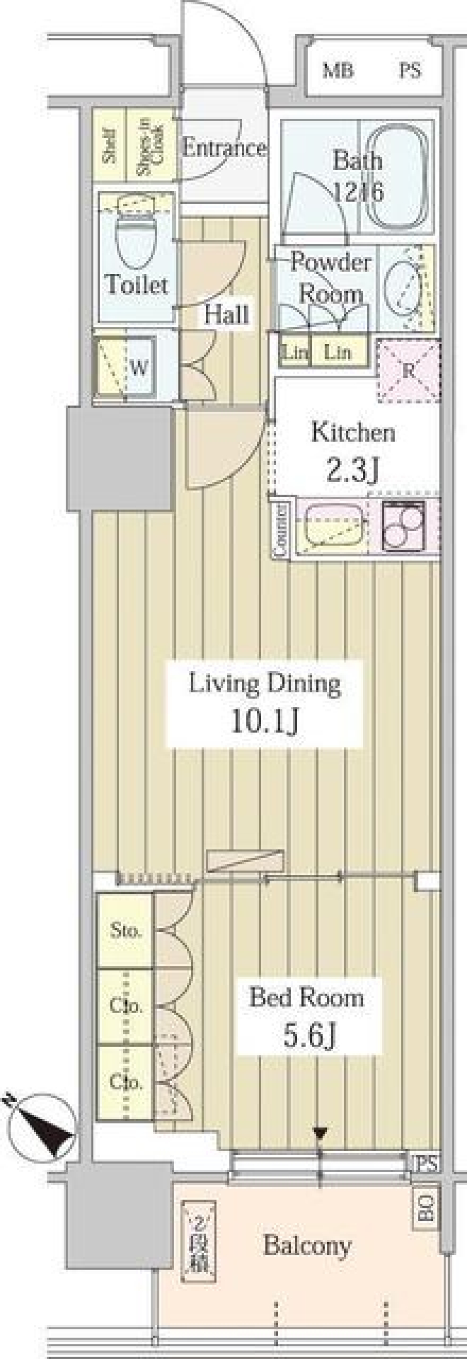 ユニゾンタワー　702号室の間取り図