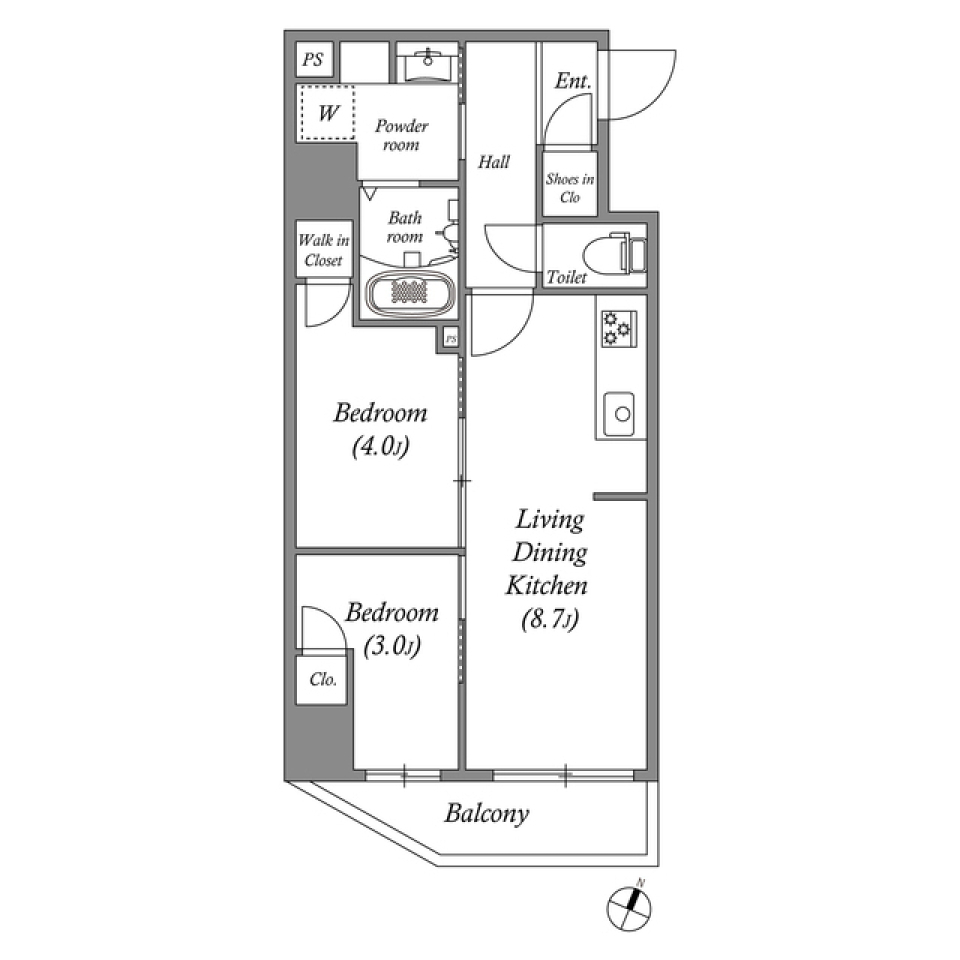 GRAN PASEO浅草Ⅱ　404号室の間取り図