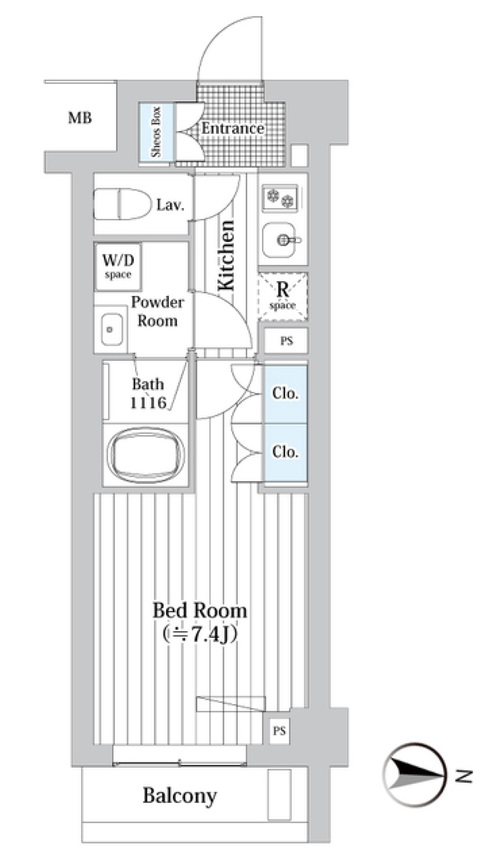 プレール・ドゥーク新宿Ｗｅｓｔ　212号室［ペット可］の間取り図