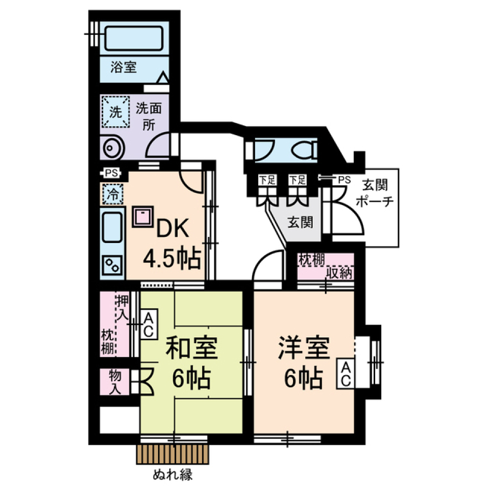 吉祥寺六番館　001Fの間取り図