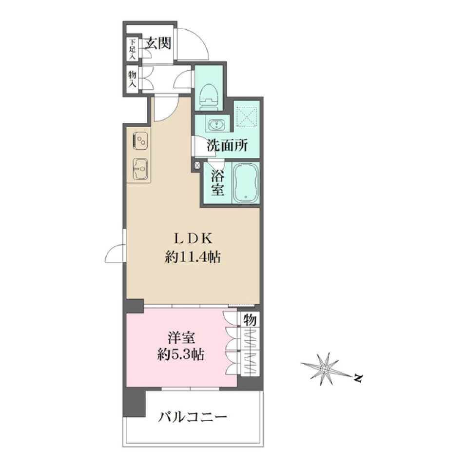 プライムアーバン菊川　505号室の間取り図