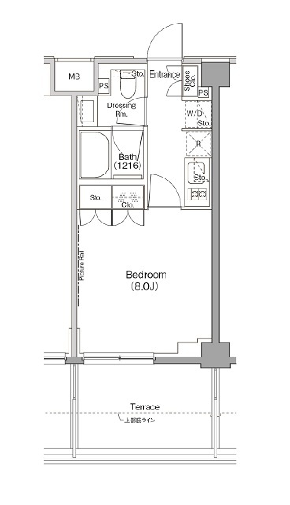 ザ・パークハビオ三軒茶屋テラス　108号室［ペット可］の間取り図