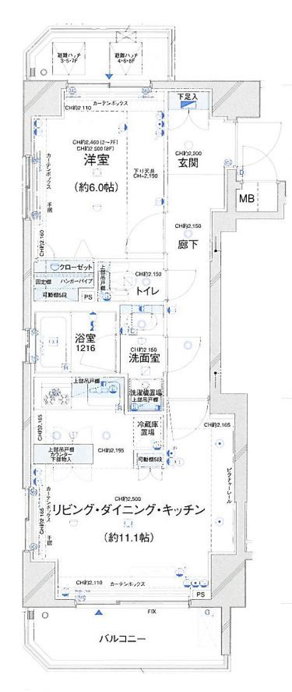 パレステュディオ勝どきリバーサイド　401号室の間取り図