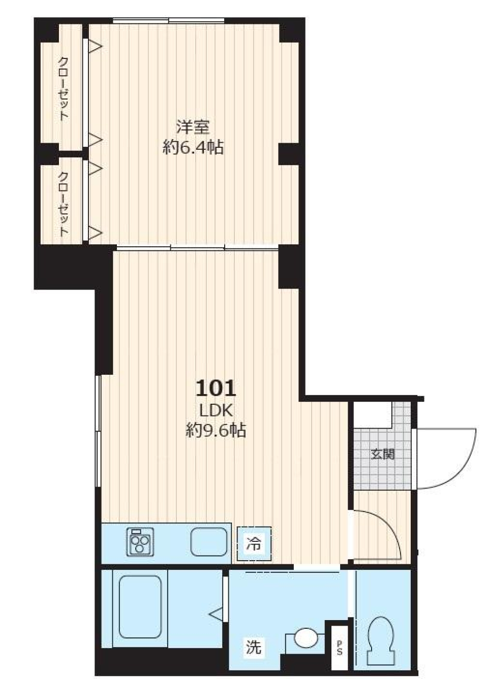 プラザN．J．B　101号室［新築］の間取り図