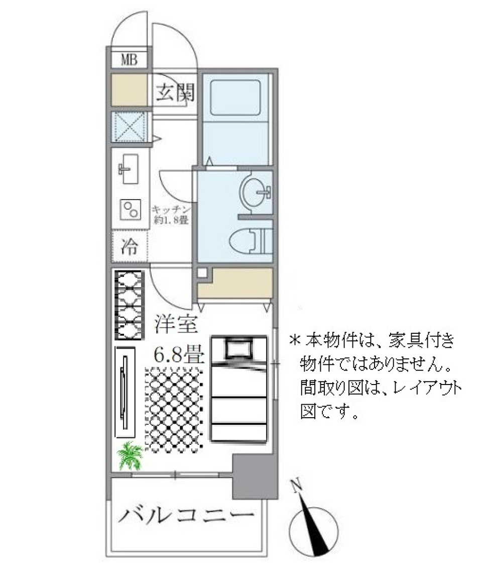 レジデンシア麻布十番　1206号室の間取り図