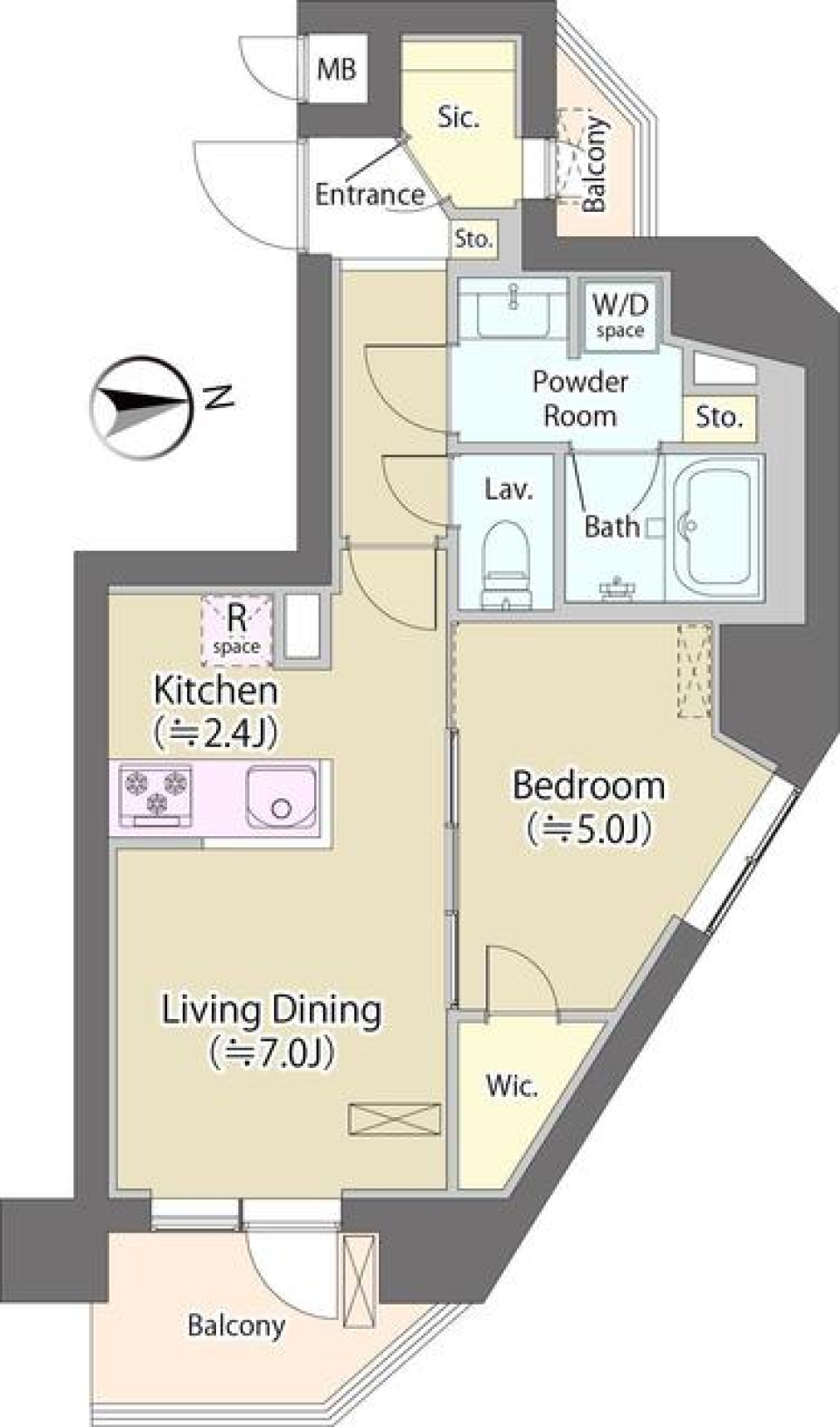 神明公園ハイツ・文京　401号室の間取り図