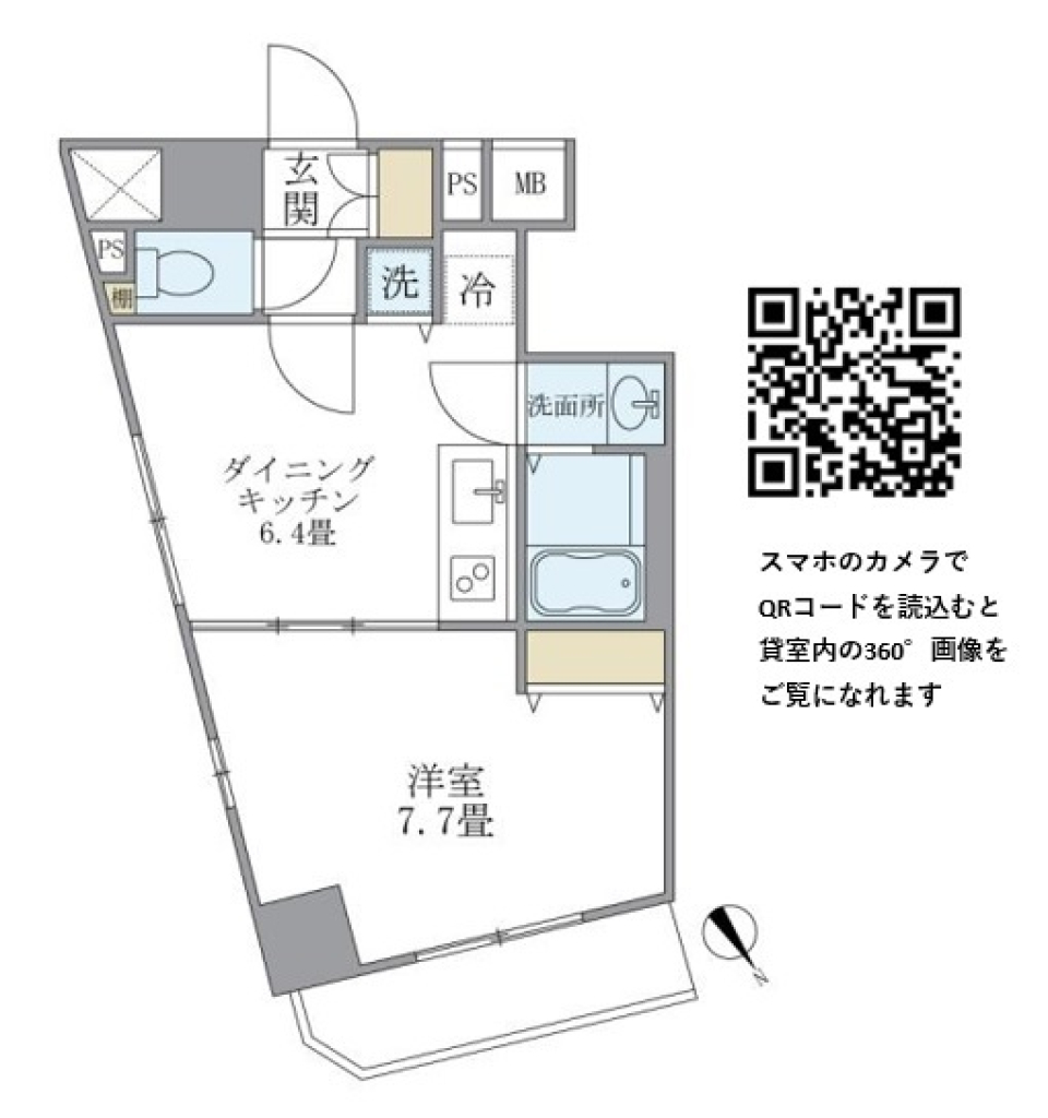 ＫＤＸレジデンス元浅草　1104号室［ペット可］の間取り図