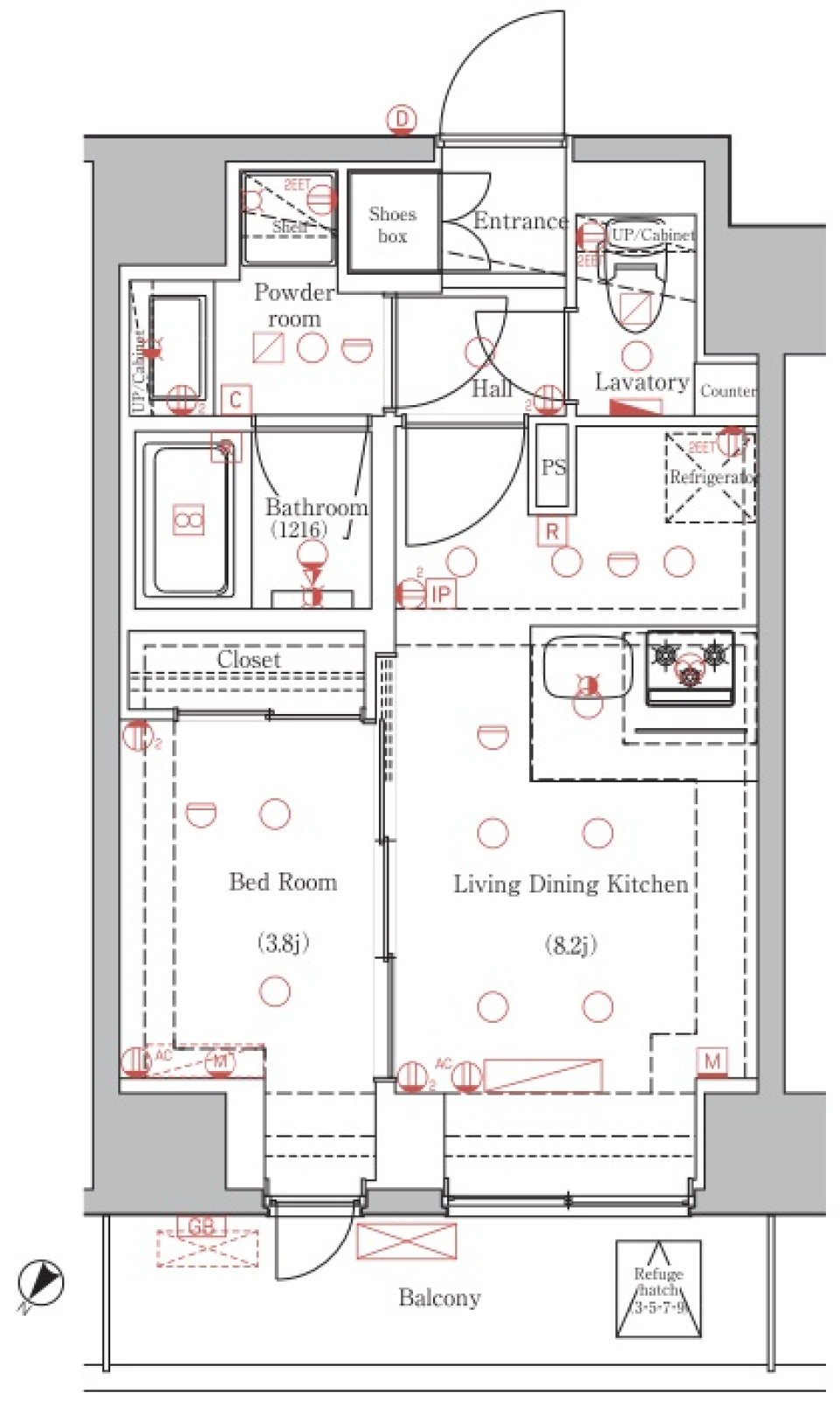 DIPS西日暮里　502号室［ペット可］の間取り図