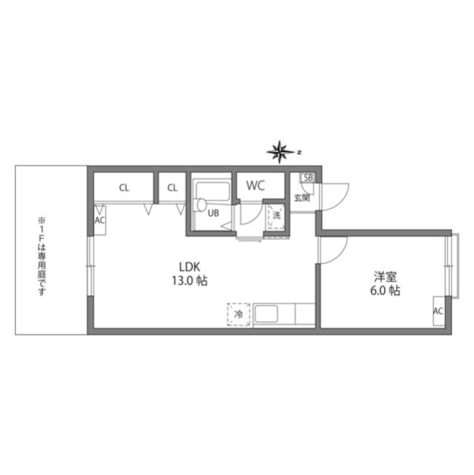 レジデンス世田谷　107号室の間取り図