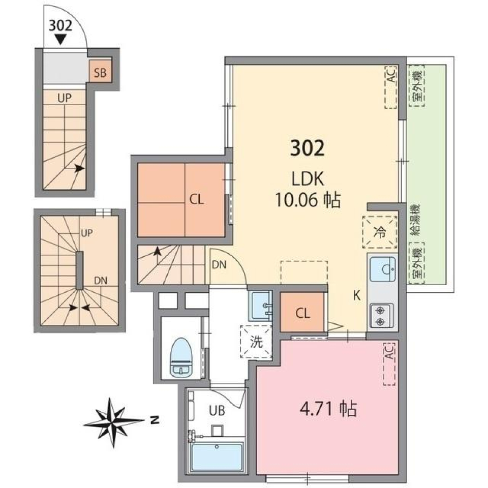 パス荻窪　302号室の間取り図