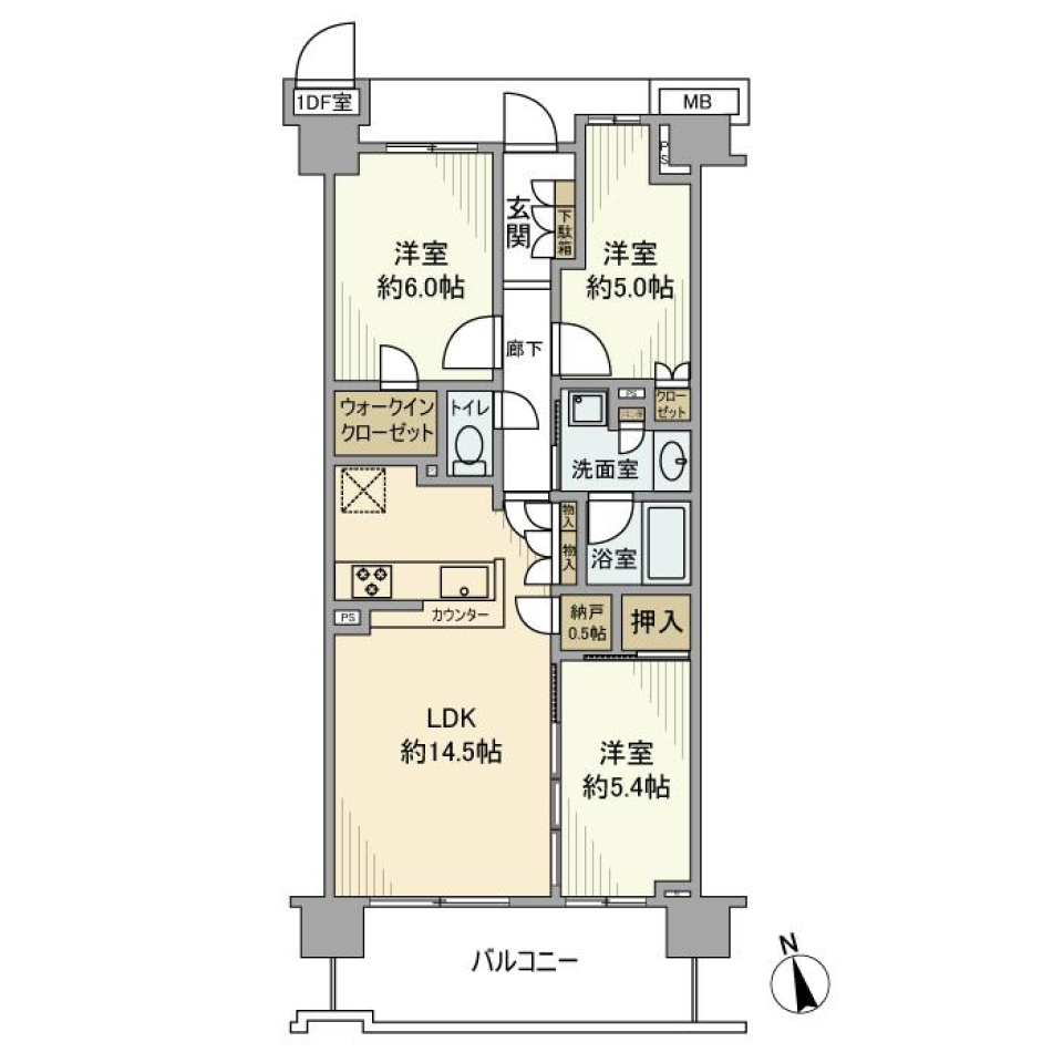 オハナ茅ケ崎　207号室の間取り図