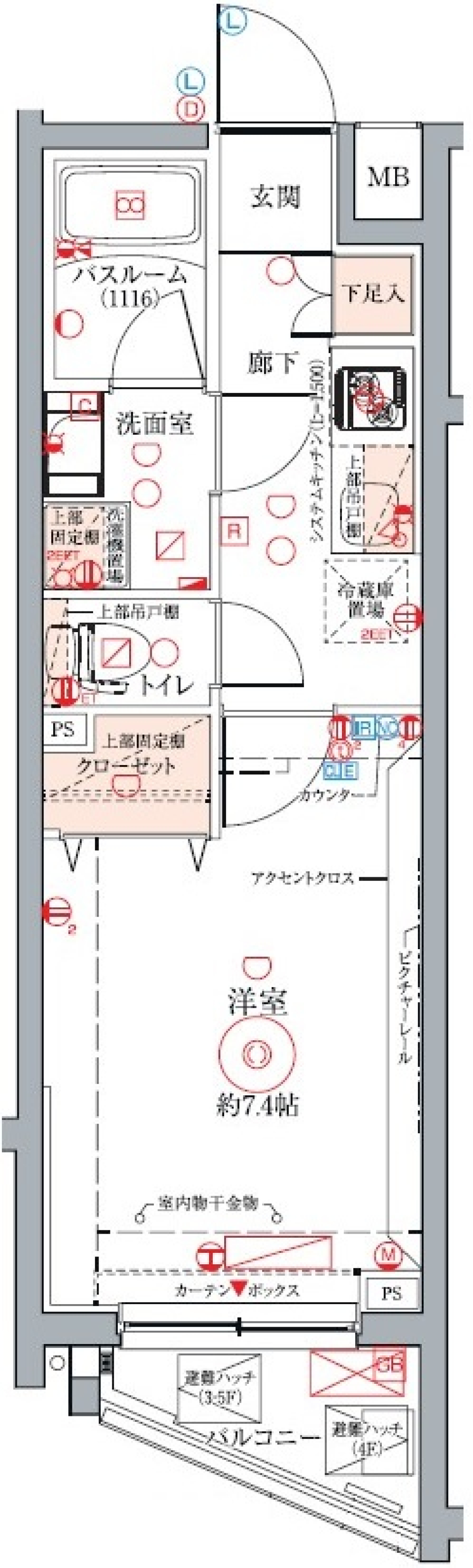 クレヴィスタ中板橋Ⅱ 504号室［ペット可］の間取り図