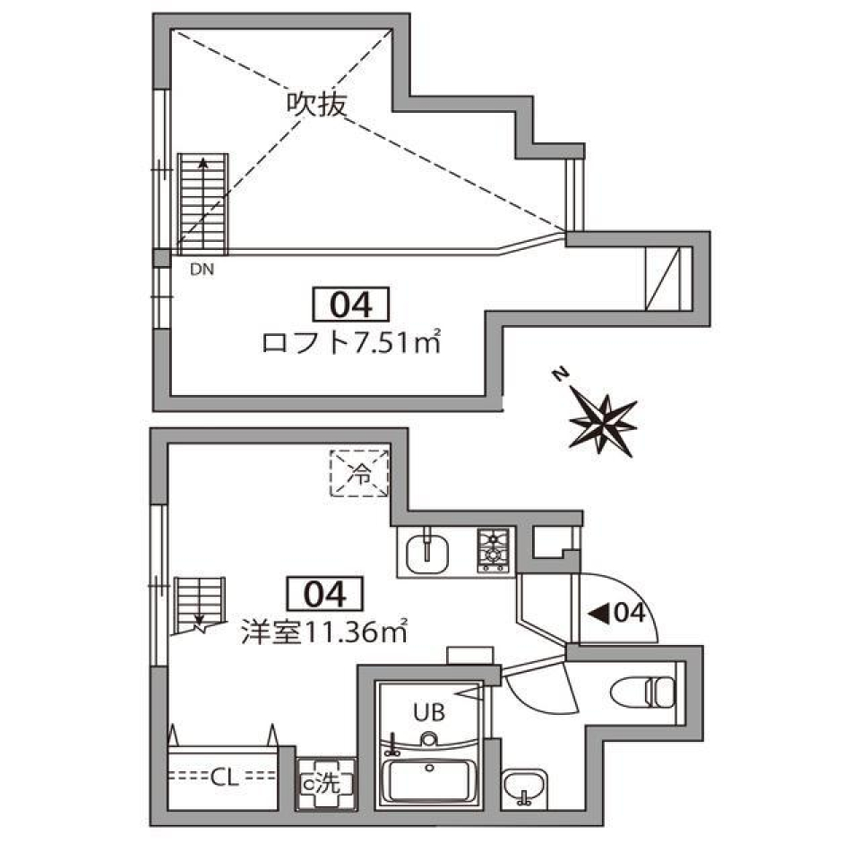 グランエッグス池尻大橋 04号室の間取り図