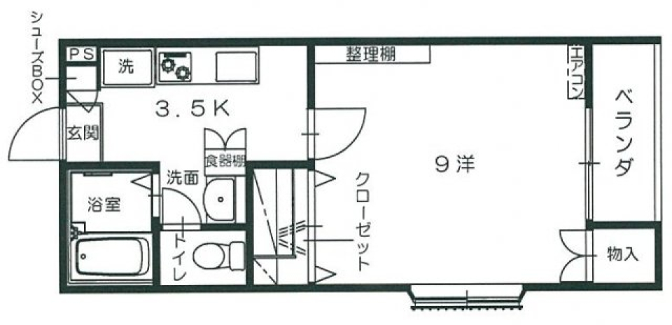 ベル・ビュー松井B棟　201号室の間取り図