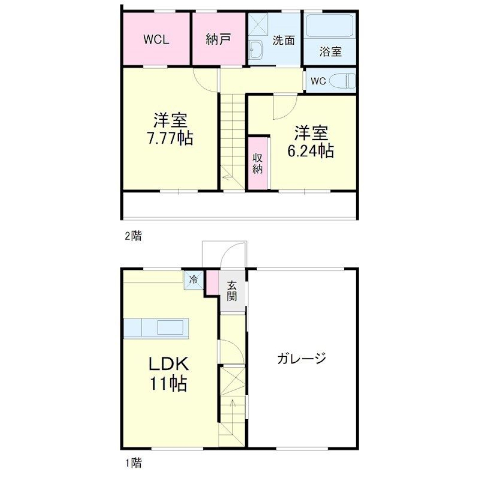 自分専用遊び場［ガレージ］の間取り図