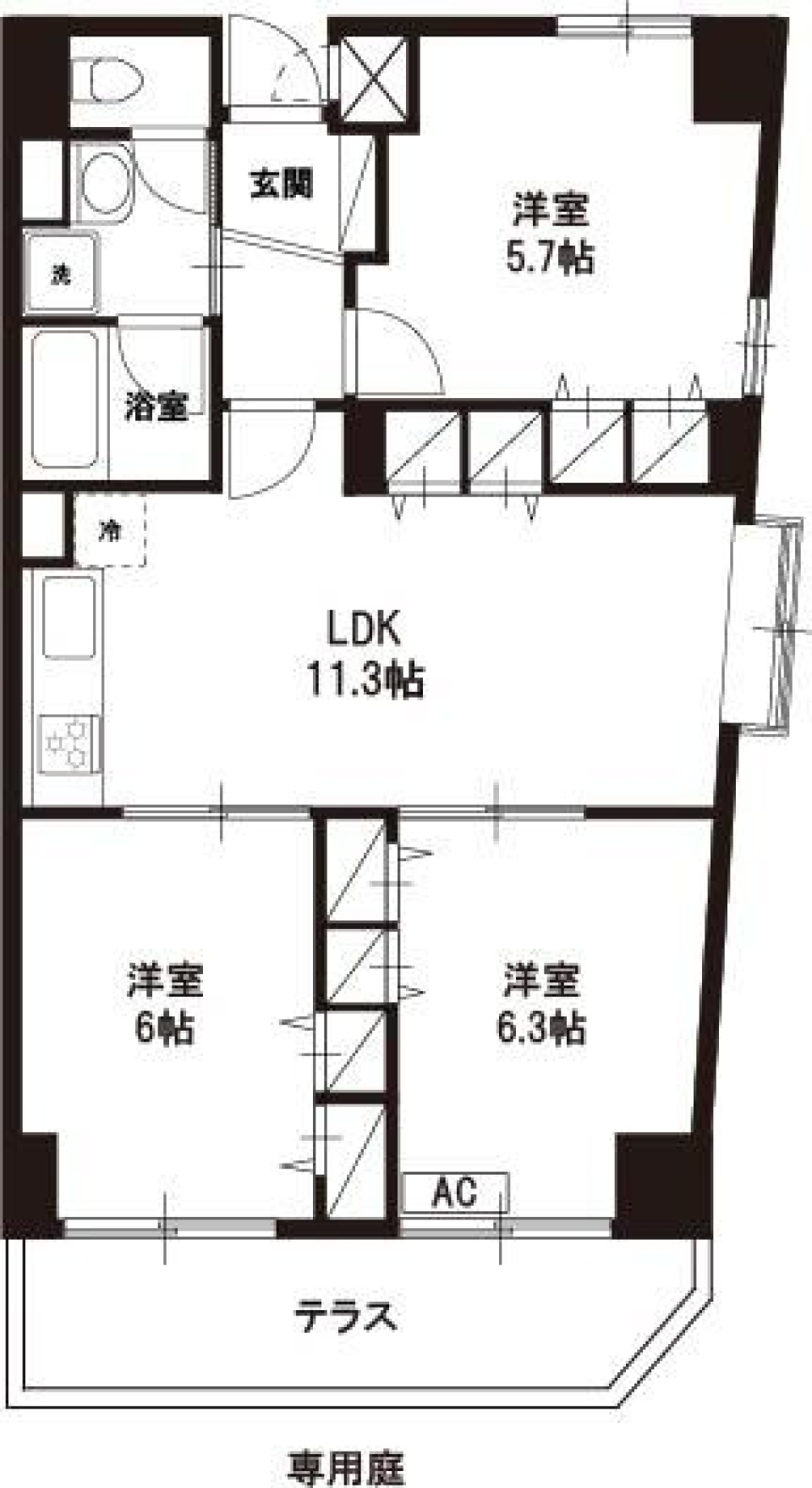 CREA・H　101号室の間取り図