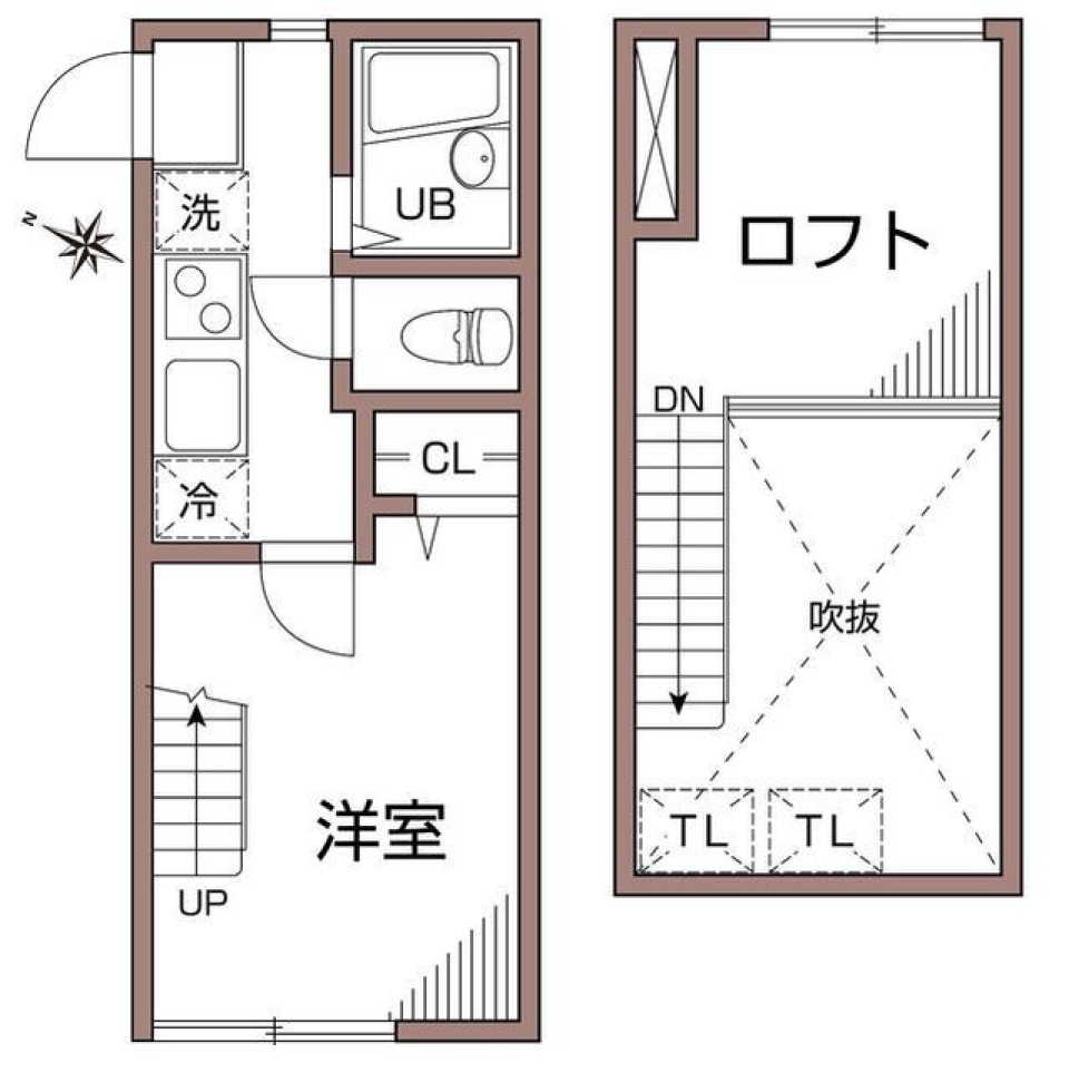 オギクボテラス　09号室の間取り図