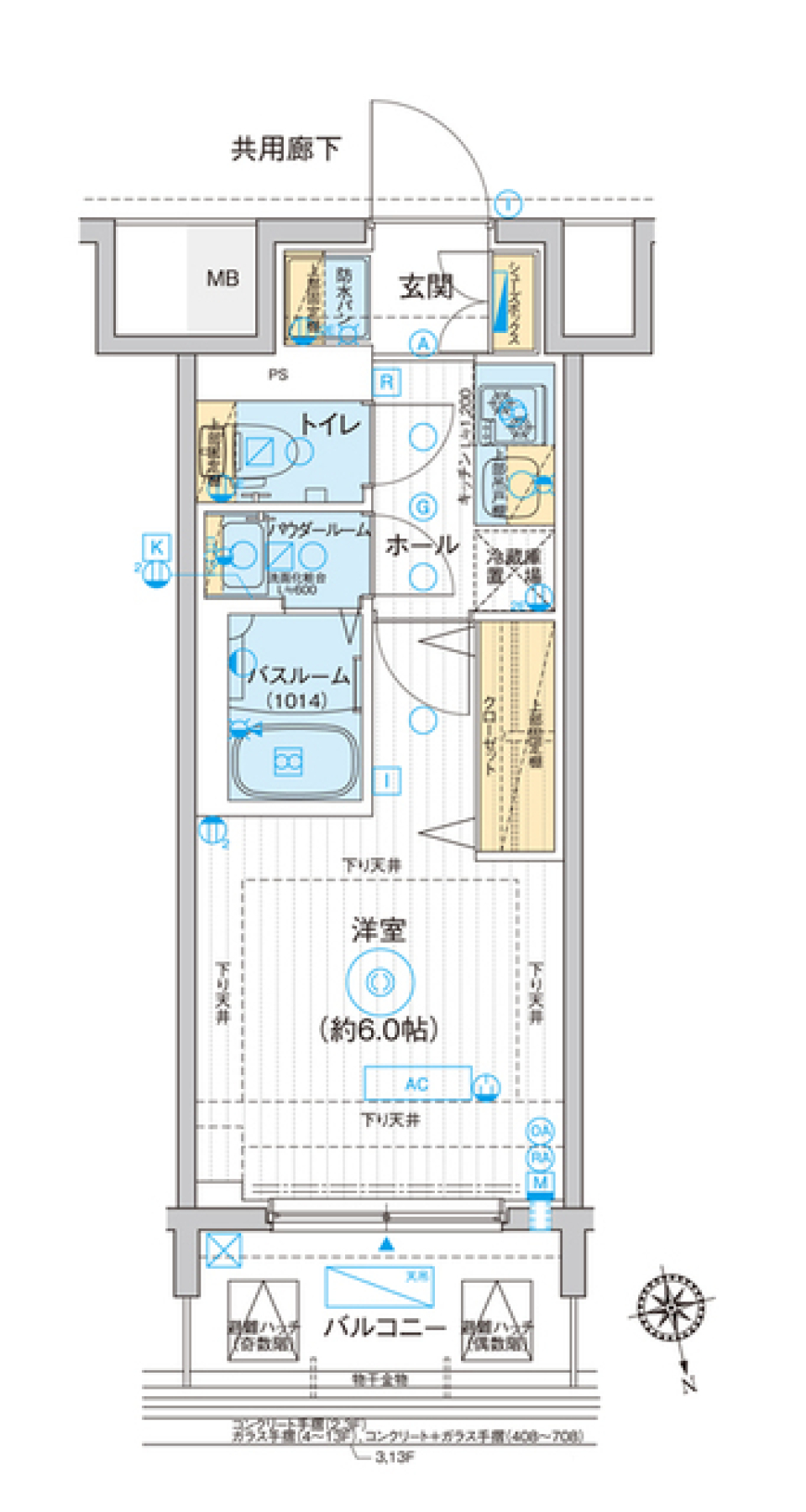 ディームス品川南大井　1015号室の間取り図