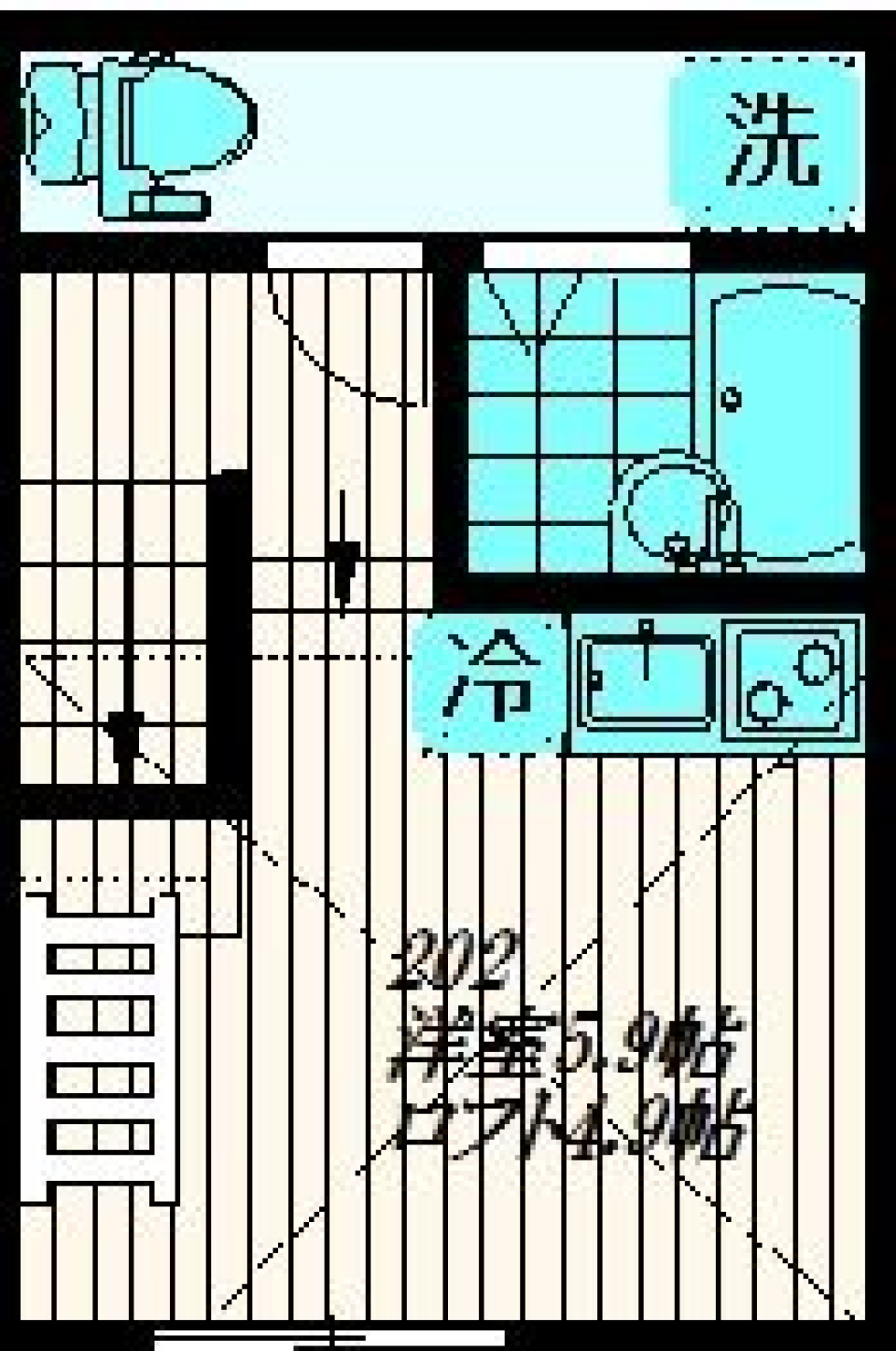 カントリー蒲田　202号室の間取り図