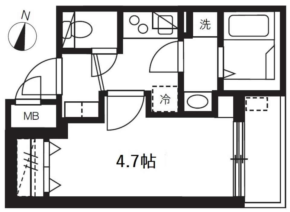 ミュオン北千住　0304号室［新築］の間取り図