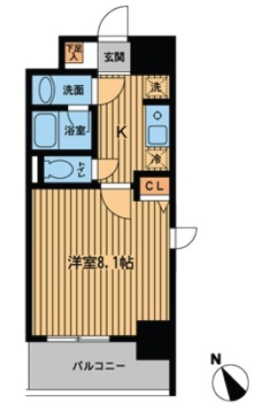 プライムアーバン門前仲町　307号室の間取り図