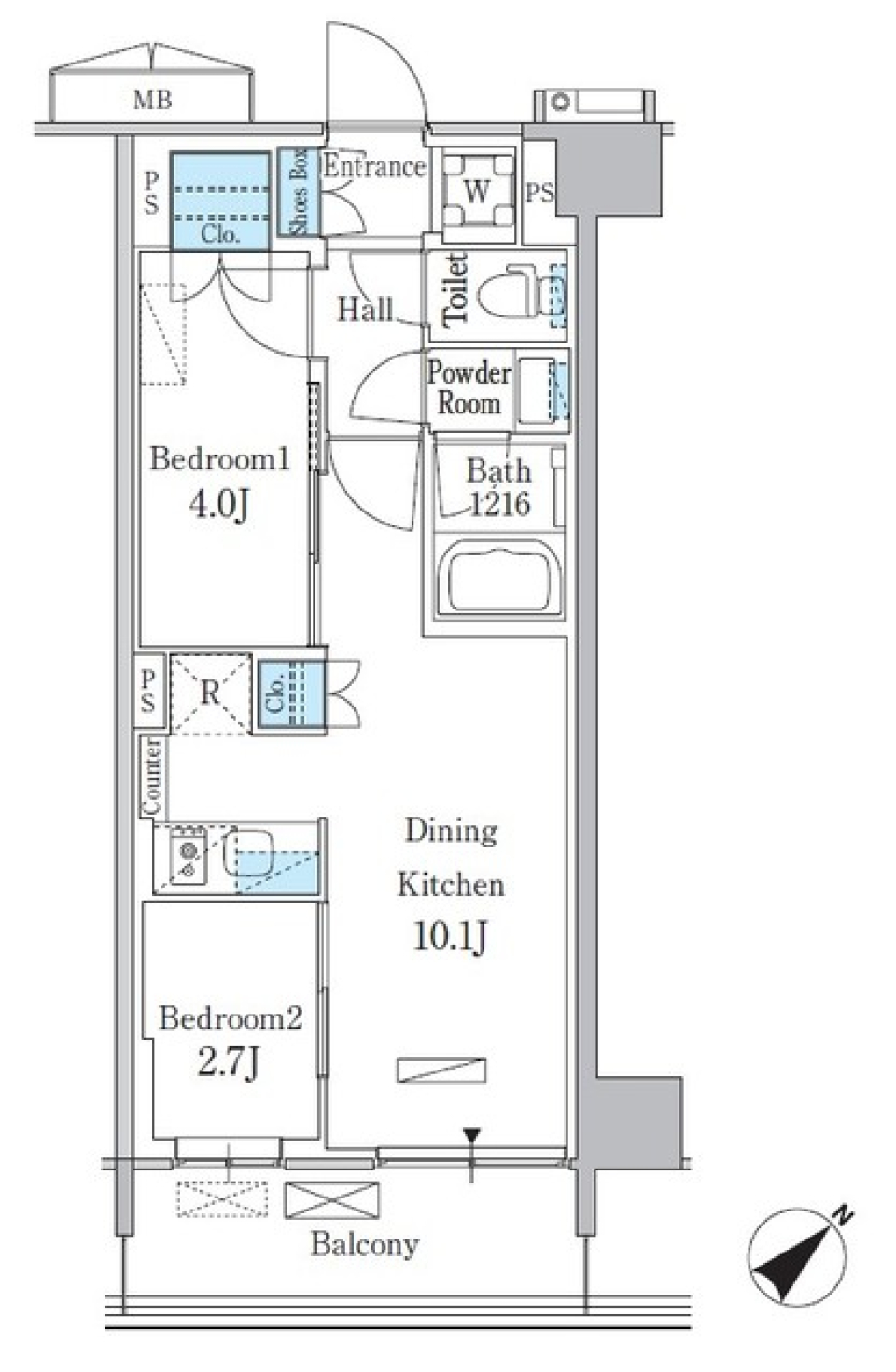 パークアクシス品川南大井パークフロント　717号室［ペット可］の間取り図