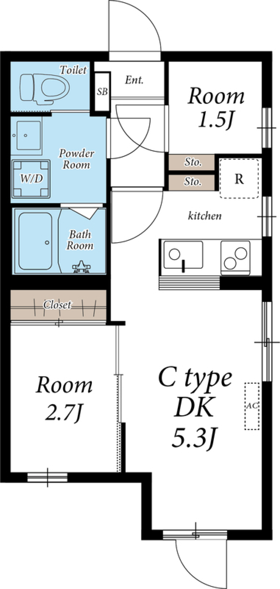 CLUB FLAT shimouma　401号室の間取り図