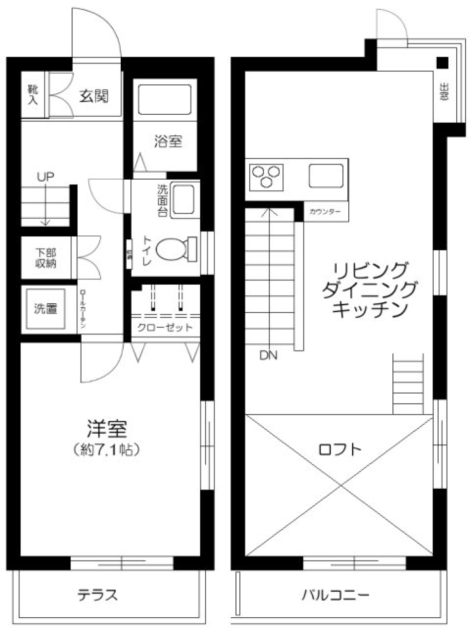 4unit　1号室の間取り図