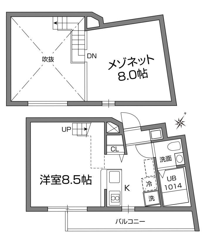 洋室もメゾネットも広さにゆとりがあるので、のびのび使えそうです◎