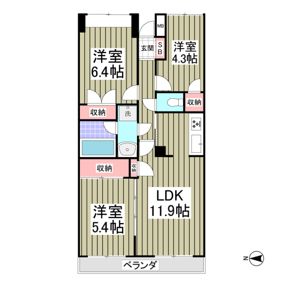 四つ木パーク・ホームズ　403号室の間取り図