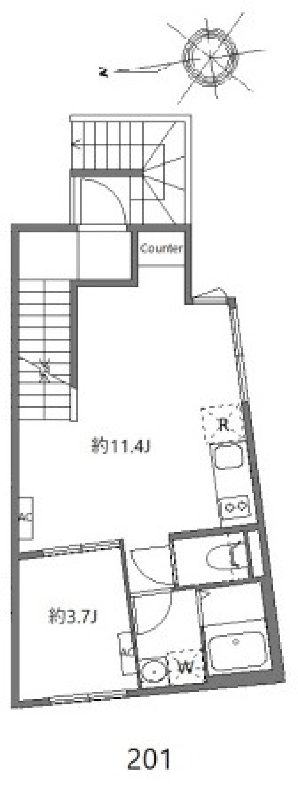 アピチェ戸越銀座　0201号室［新築］の間取り図