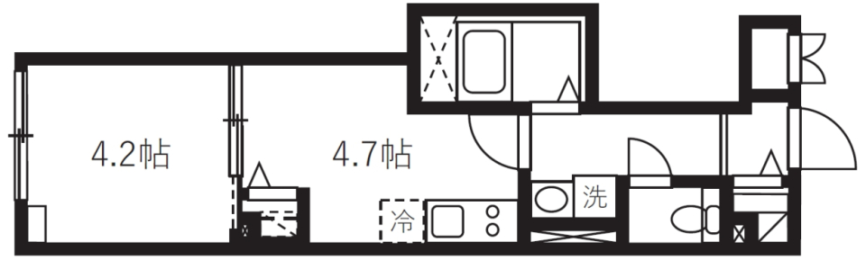 エルファーロ神楽坂Ⅱ　402号室の間取り図