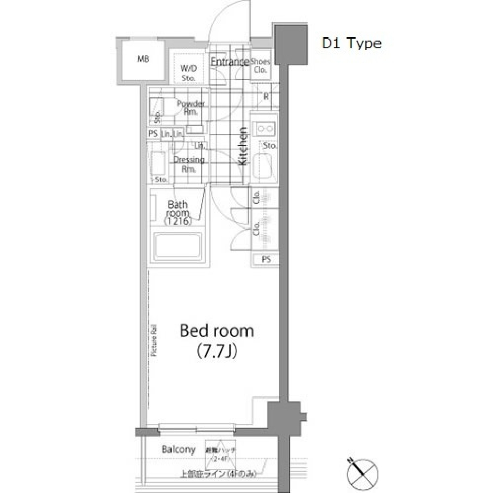 パークハビオ中目黒　206号室［ペット可］の間取り図