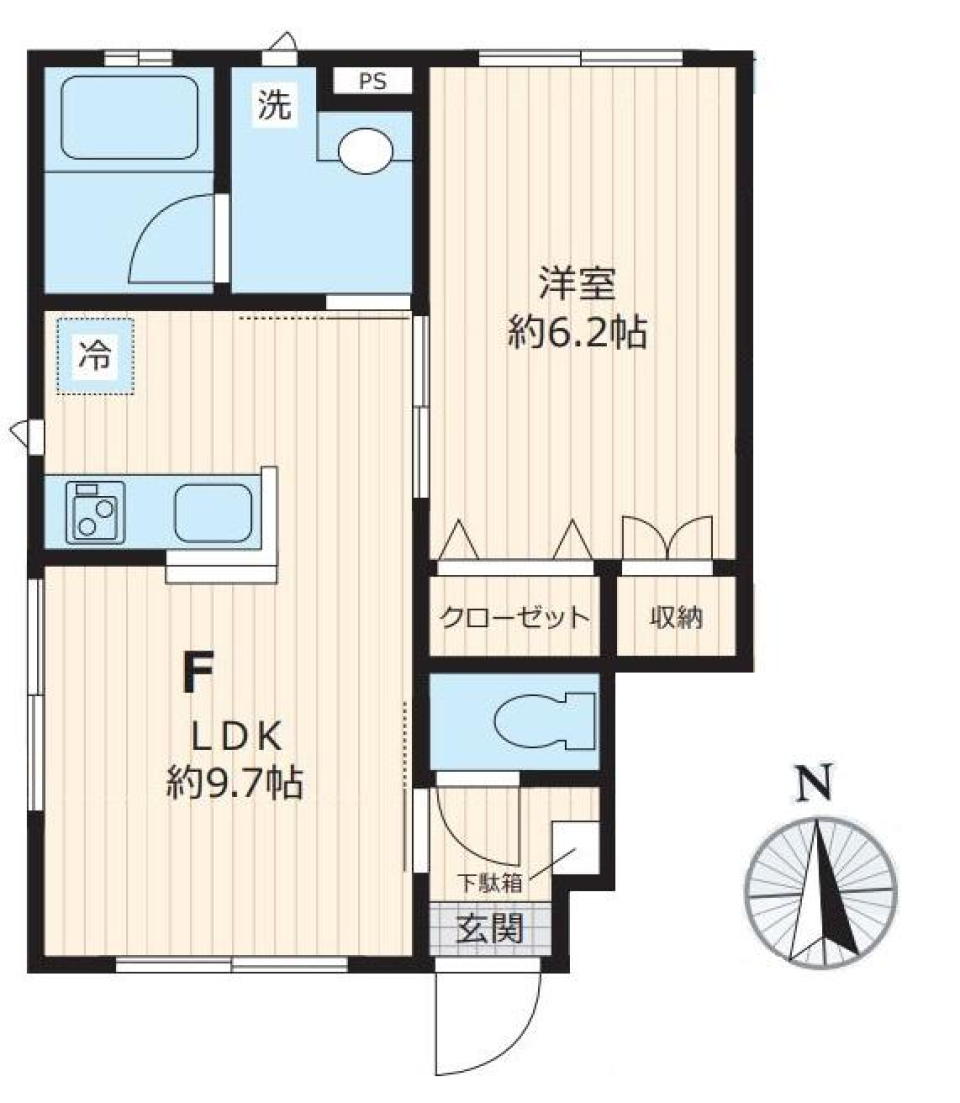 カーサ　エスポワール　F号室の間取り図