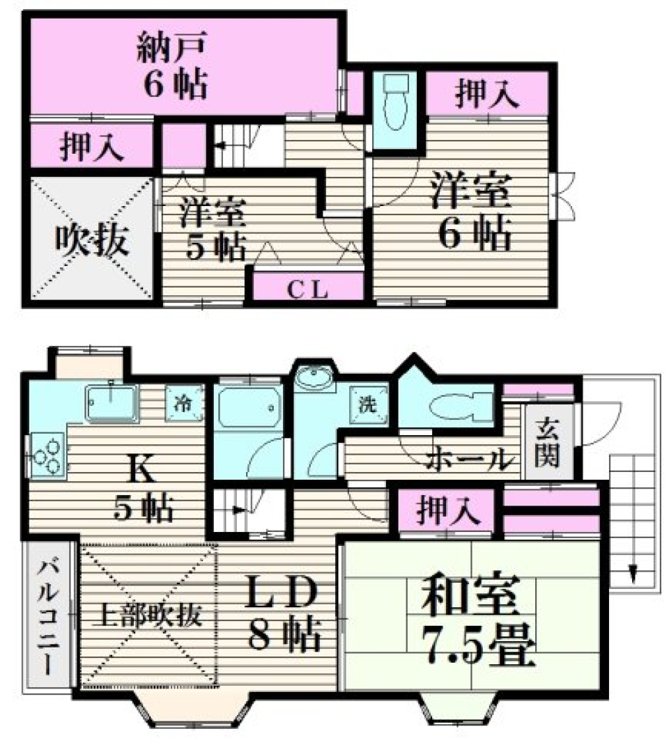 Ｋハイツ（ケイハイツ）の間取り図