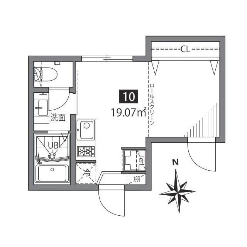 四谷アパートメントW　10号室の間取り図