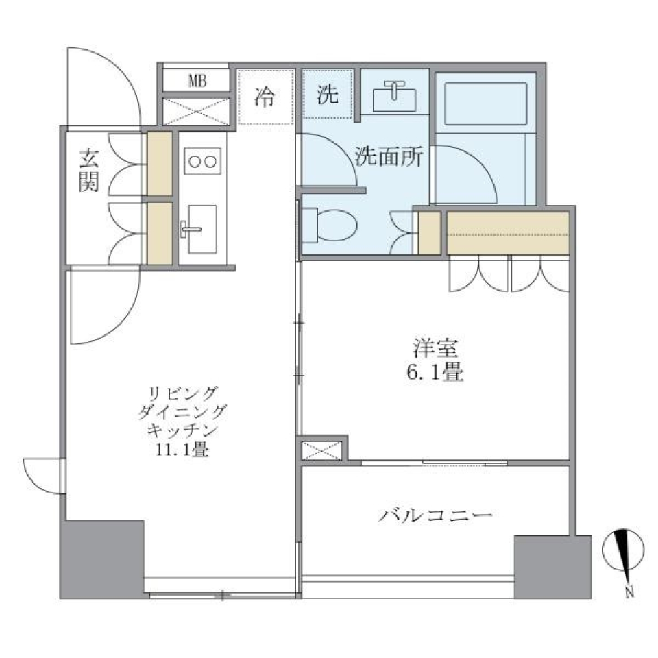 ＬａＳａｎｔｅ　麻布十番 701号室の間取り図