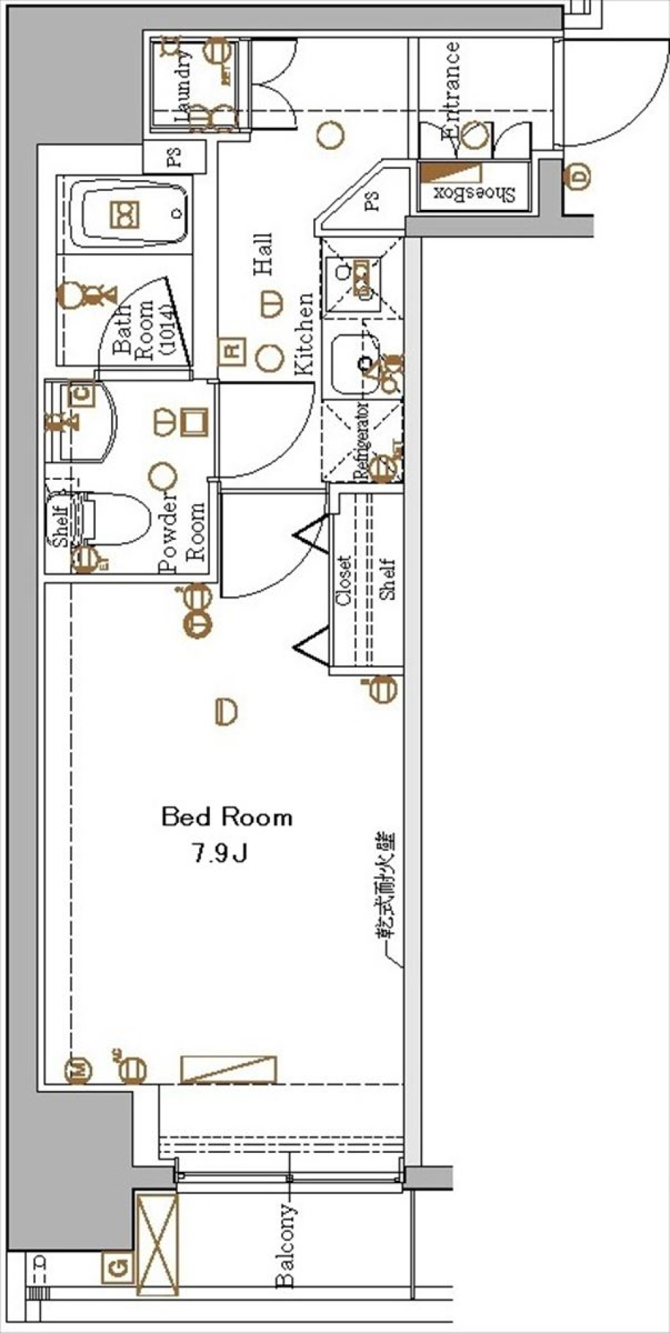 ブレシア銀座イースト 201号室［ペット可］の間取り図