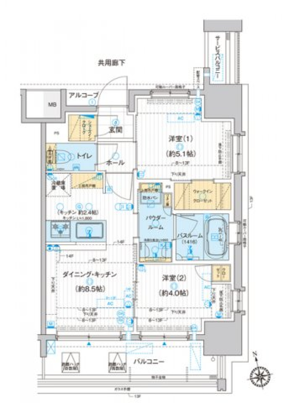 ディームス品川南大井 1110号室の間取り図