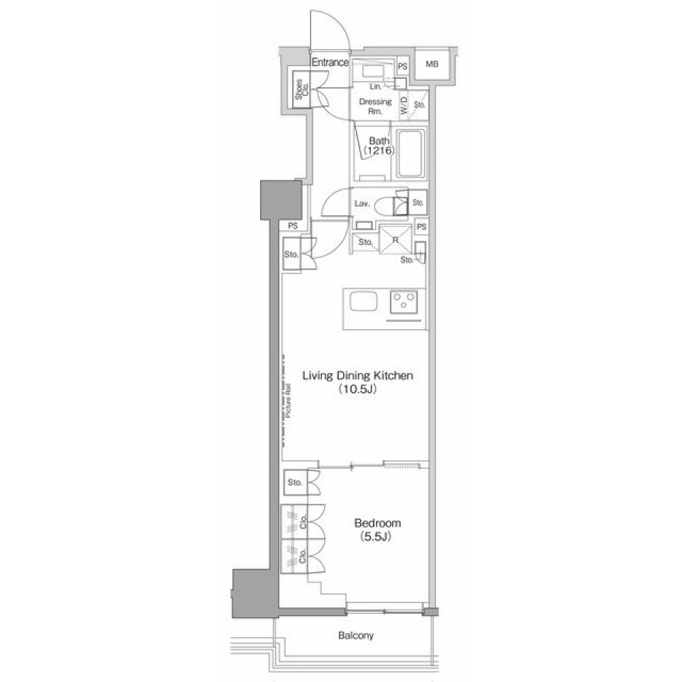 ザ・パークハビオ目黒桜邸　317号室［ペット可］の間取り図