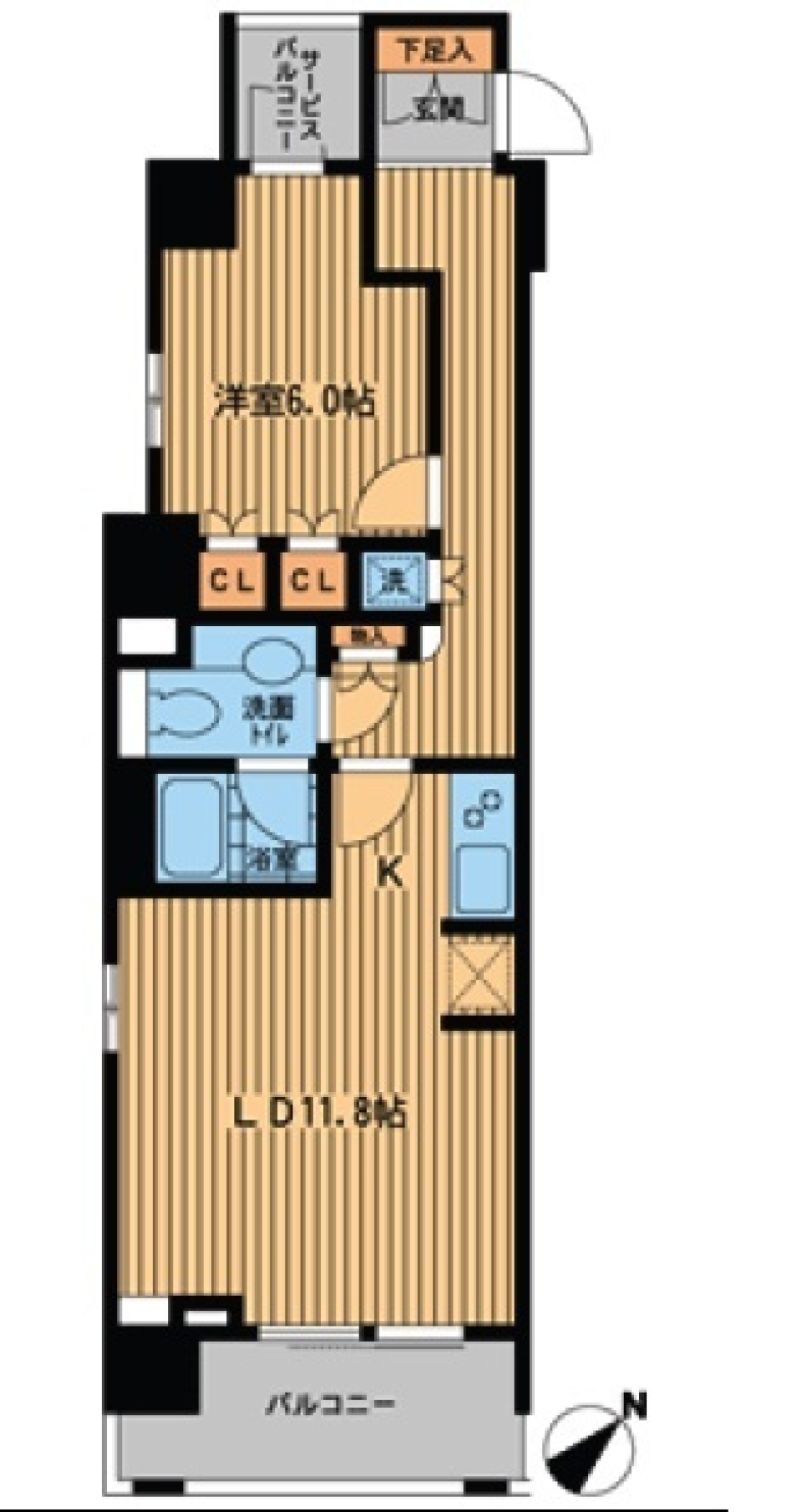 ペットにも開放的な生活を［ペット可］の間取り図